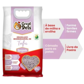 Areia Sanitária Bio Tufo Lavanda Great Pets 2kg
