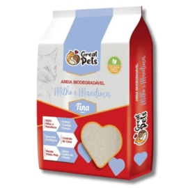 Areia Sanitária Biodegradável Fina Great Pets 2kg