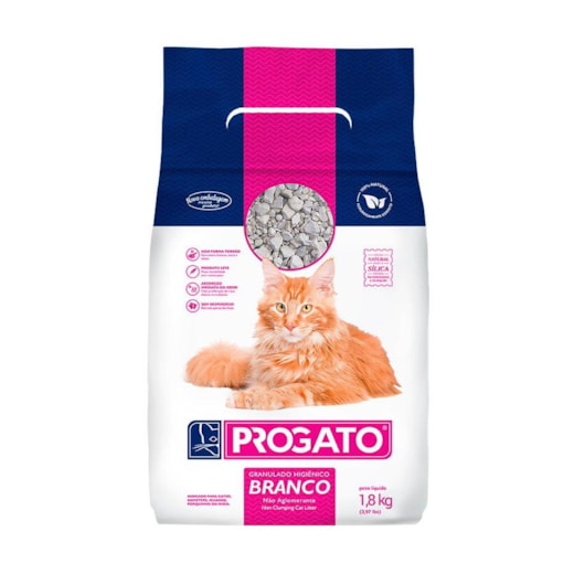 Areia Sanitária Progato Branco Tradicional 1,8kg 