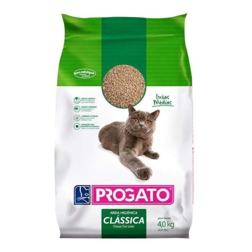 Areia Sanitária Progato Clássica Grãos Md 4kg 