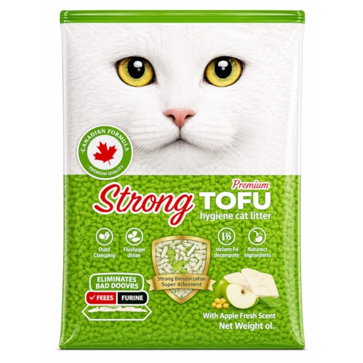 Areia Sanitária Tofu Strong Maçã Verde Biodegradável 2,5Kg