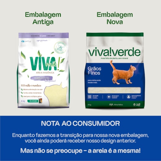 Areia Sanitaria Viva Verde 4kg Limpeza Plena