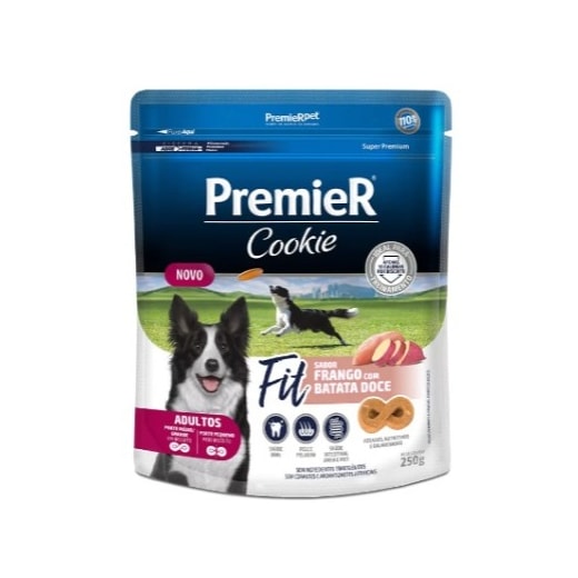 Biscoito Premier Cookie Adulto 250gr Fit Frango e Batata Doce