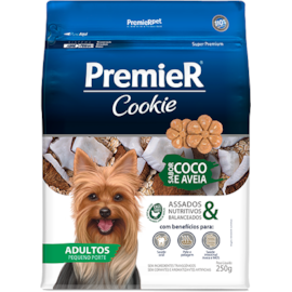 BISCOITO PREMIER COOKIE ADULTO PEQ 250GR COCO/AVEIA