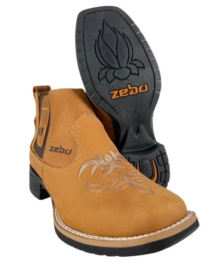 BOTA ZEBU FEMININA COM DETALHE CONHAQUE N.35 REF.72010 - Avipec