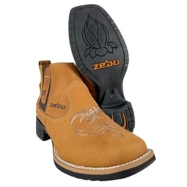 Bota Zebu Feminina Com Detalhe Conhaque N.33 Ref.72010