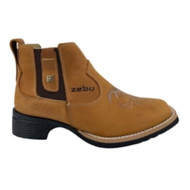 Bota Zebu Feminina Com Detalhe Conhaque N.33 Ref.72010