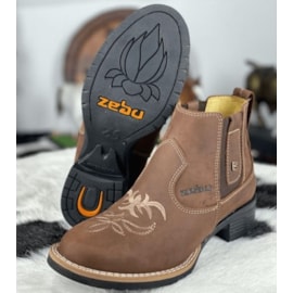 Bota Zebu Feminina Conhaque Nr.33 Ref.72020