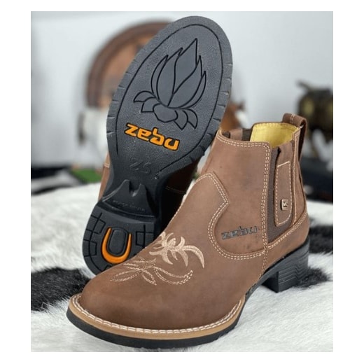 Bota Zebu Feminina Conhaque Nr.33 Ref.72020