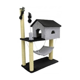 Brinquedo Arranhador 1852-45 House Est Preto e Cinza 70x35x104Cm São Pet