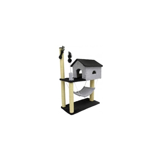 Brinquedo Arranhador 1852-45 House Est Preto e Cinza 70x35x104Cm São Pet