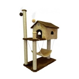 Brinquedo Arranhador Ref.1852-31 House Pel Marrom e Bege 70x35x104Cm São Pet