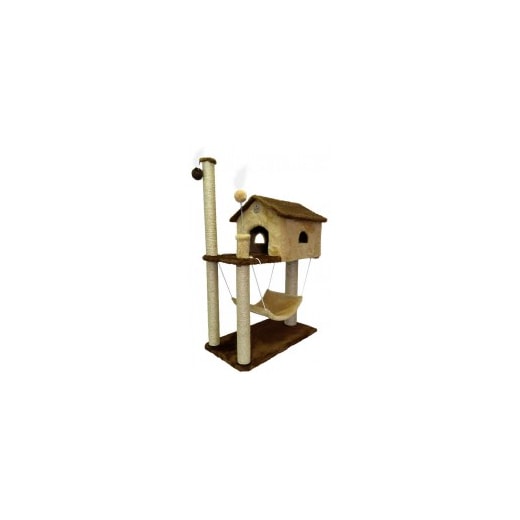Brinquedo Arranhador Ref.1852-31 House Pel Marrom e Bege 70x35x104Cm São Pet