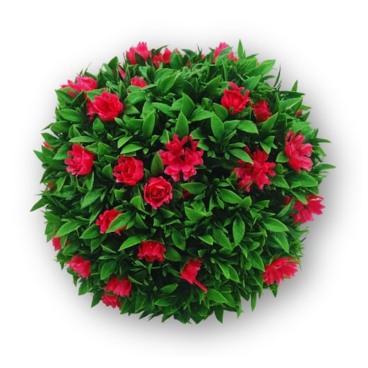Buxinho Artificial Redondo Rosas 28cm
