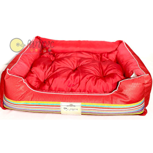 Cama Pet Retangular Napoli Vermelho G