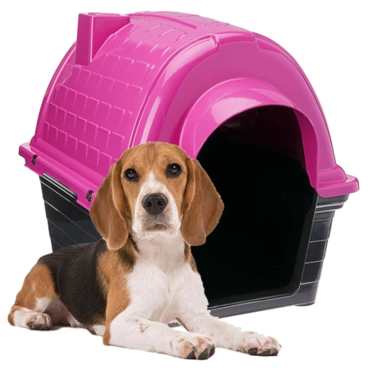 Casa Cães Plastico Iglu Nr.03 Rosa Furacão Pet