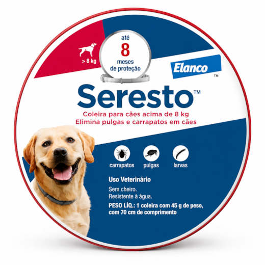 Coleira Antipulgas Seresto Cães Acima de 8kg com 70cm