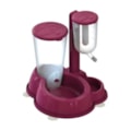 COMEDOURO/BEBEDOURO DUPLO LUXO MMA PET - VINHO