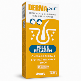 Dermapet Suplemento para Cães e Gatos Avert 30 cápsulas