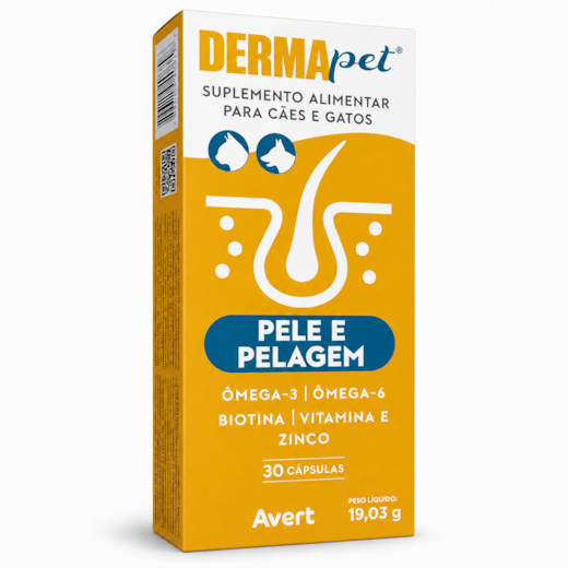 Dermapet Suplemento para Cães e Gatos Avert 30 cápsulas
