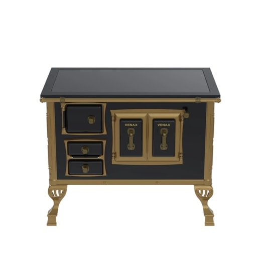 Fogão a Lenha Chapa de Vidro N°2 Direita Colonial Premium Preto