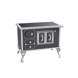 Fogão á Lenha N°2 Vidro Direito Preto Marumby