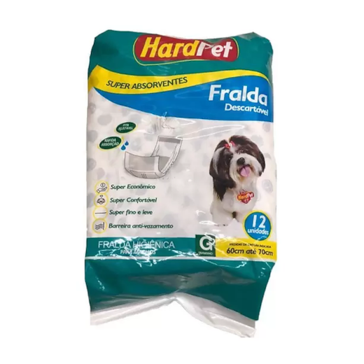 FRALDA HIGIENICA HARD PET MACHO G COM 12UND