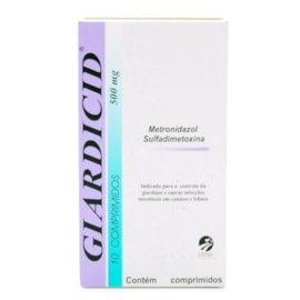 Giardicid 500mg com 10 comprimidos para Cães e Gatos