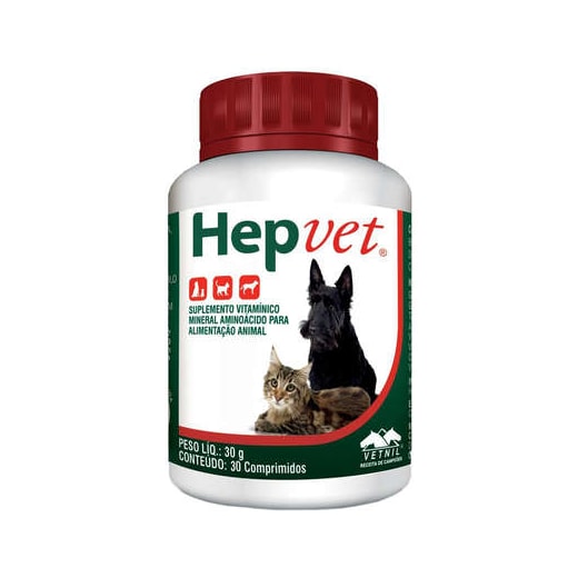 Hepvet 30 Comprimidos Suplemento Alimentar Vetnil