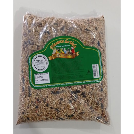 Mistura Aves Calopsita e Agapornis Pássaros do Vale 01kg