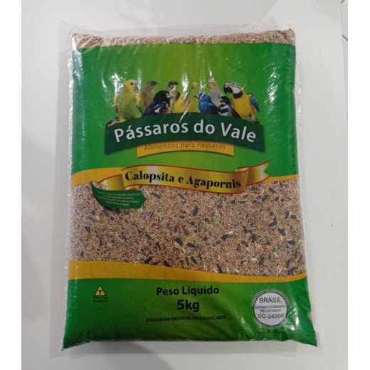 Mistura Aves Calopsita e Agapornis Pássaros do Vale 05kg