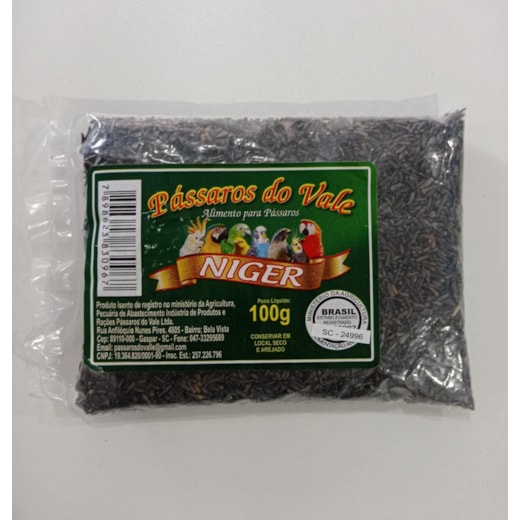 Mistura Aves Niger Pássaros do Vale 100gr