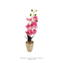 Orquídea Borboleta Artificial Vermelha 33cm