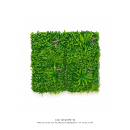 Parede Verde Artificial Bromelia/Dracena 100x100