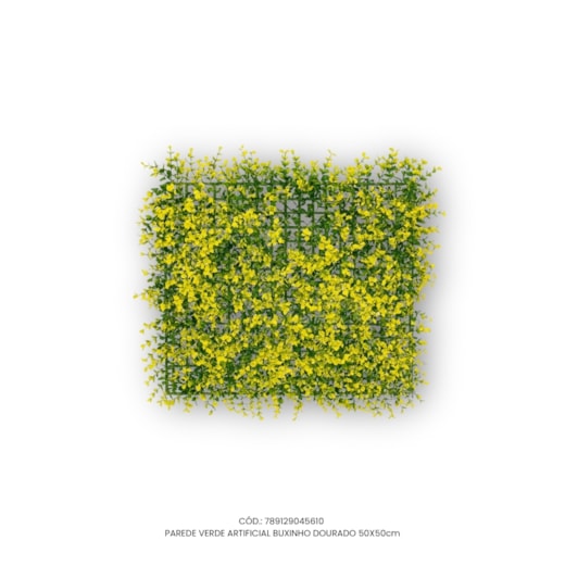 Parede Verde Artificial Buxinho Dourado 50x50