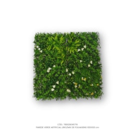 Parede Verde Artificial Lírio/Mix de Folhagens 100x100