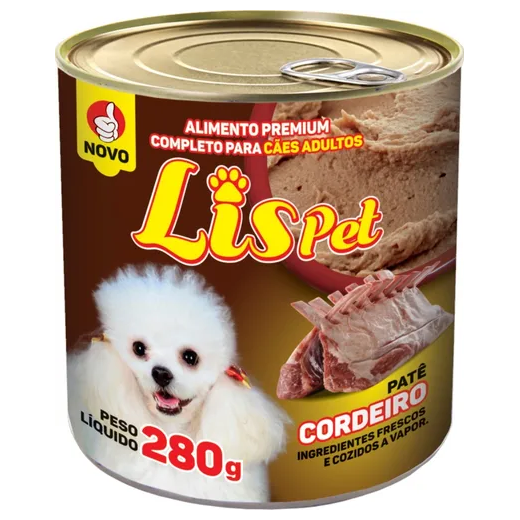 Patê Cães Lispet Cordeiro Adulto 280g