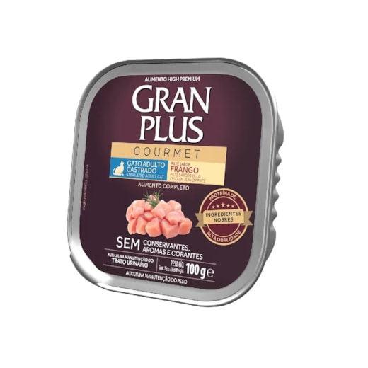 Pate GranPlus Ad Castrado Sabor Frango GM 100gr