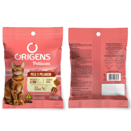 Petisco Gato Origens Pele e Pelagem 40gr