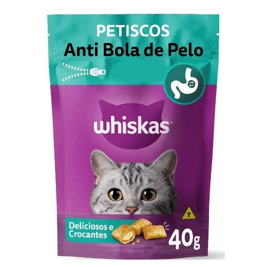 Petiscos Whiskas Anti Bola de Pelo 40g