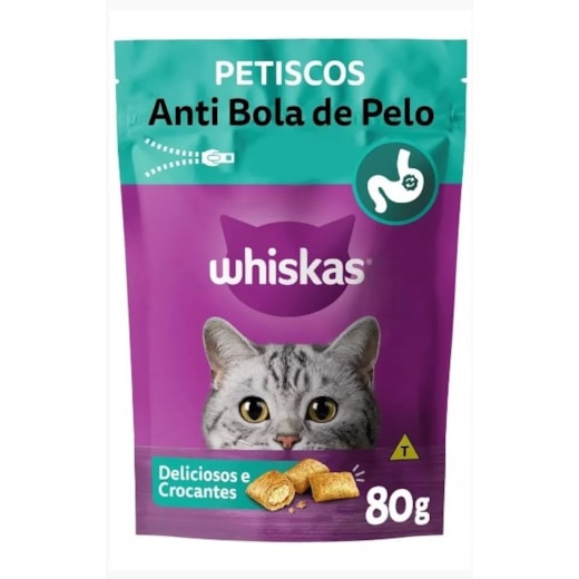 Petiscos Whiskas Anti Bola de Pelo 80g