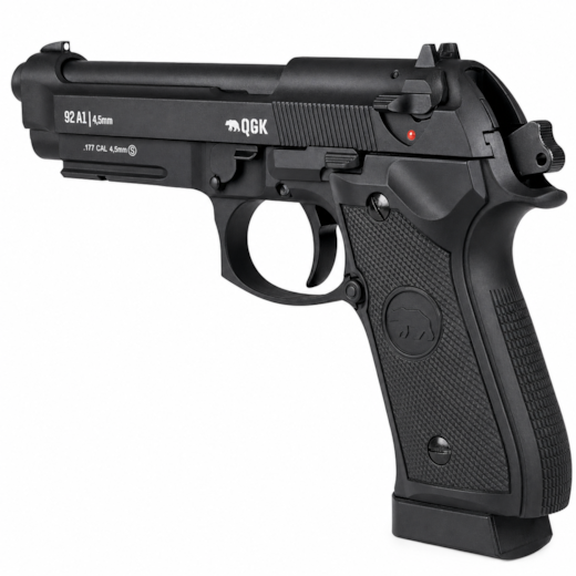 Pistola de Pressão QGK Airsoft A1 92 S AG 4.5mm CO2 Preta