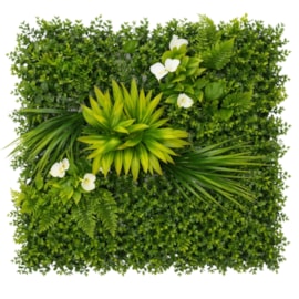 Placa de Planta Artificial Anturio Branco 50x50