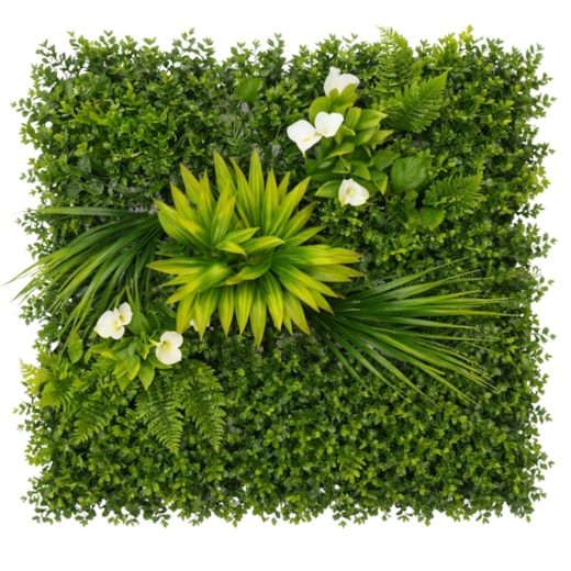 Placa de Planta Artificial Anturio Branco 50x50
