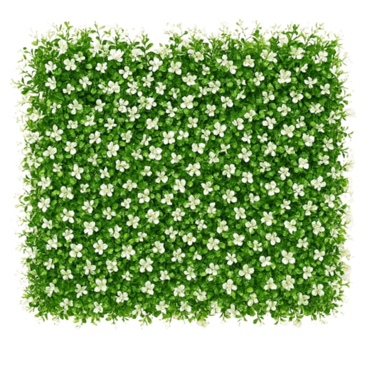 Placa de Planta Artificial Buxinho Branco 50x50