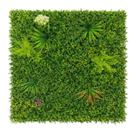 Placa de Planta Artificial Buxinho/Flores Tropicais 100x100