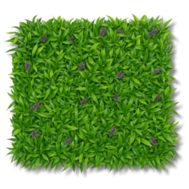 Placa de Planta Artificial Buxinho Grama/Lavanda 50x50