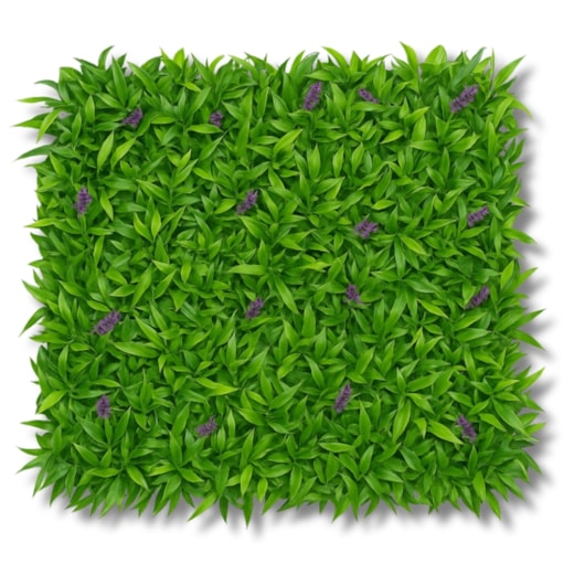 Placa de Planta Artificial Buxinho Grama/Lavanda 50x50