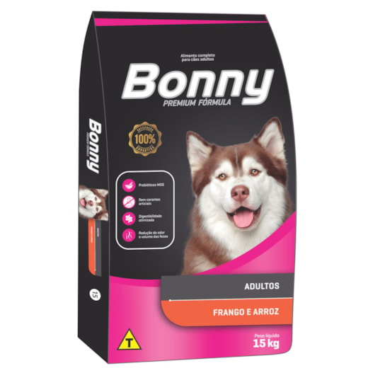 RACAO CAES BONNY AD 15KG FRG/ARROZ ROSA