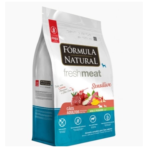 Ração Cães Fórmula Natural Adulto Fresh Meat 7KG Mini/Pequeno Sensitive